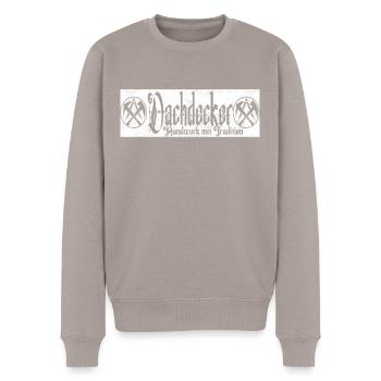Dachdeckermeister Dachdecker Handwerk Tradition - Männer Premium Bio Pullover - Taupe - Vorne - Nico (187cm)