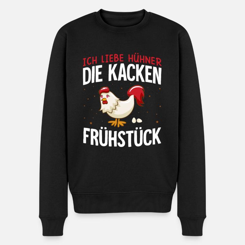 Hühnerliebhaber Ich liebe Hühner - Männer Premium Bio Pullover - Schwarz