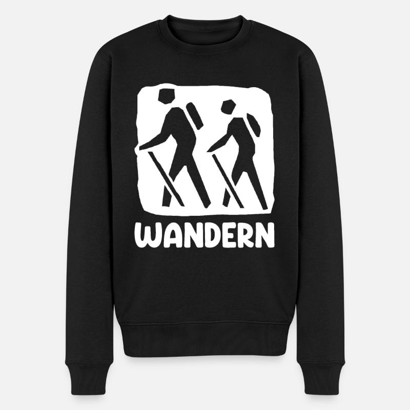 Wandern - Männer Premium Bio Pullover - Schwarz