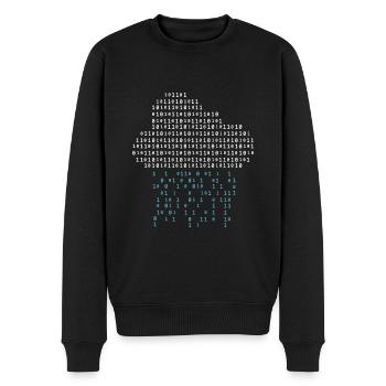 Binär Wolke Regen Nerd Gamer Gaming Programmierer - Männer Premium Bio Pullover - Schwarz - Vorne - Nico (187cm)