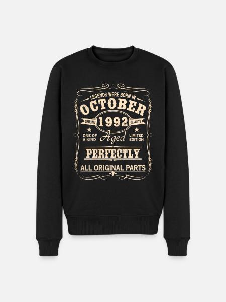 Millésime Octobre 1992 Anniversaire - Pull Premium bio Homme - noir