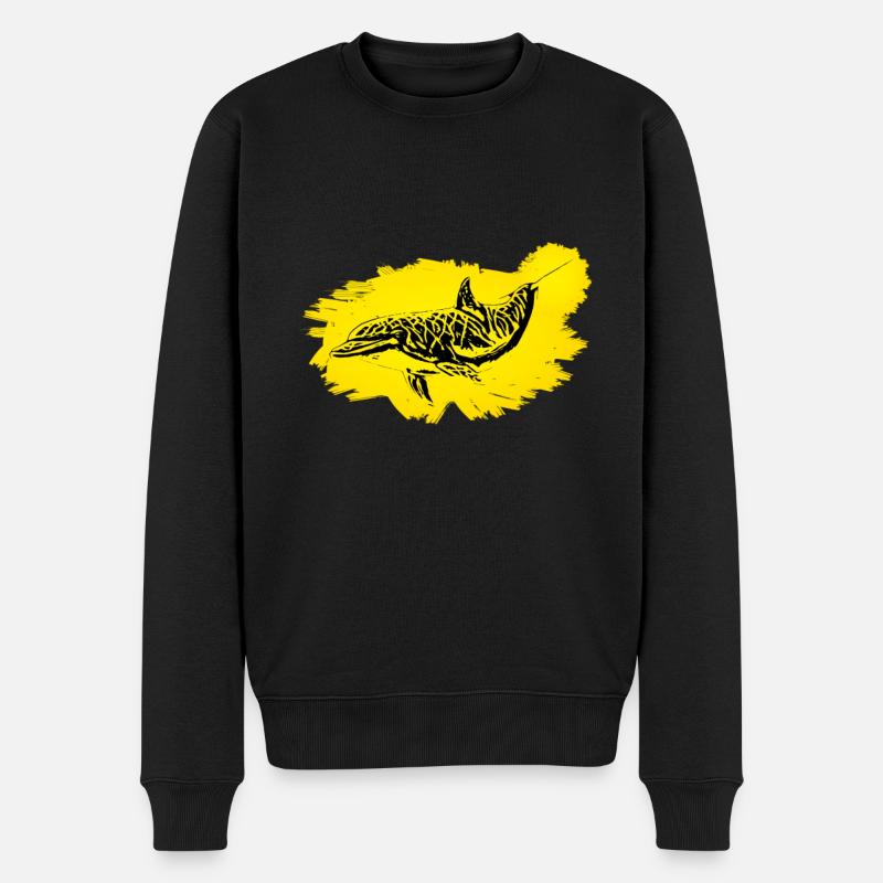 Delfin - Männer Premium Bio Pullover - Schwarz