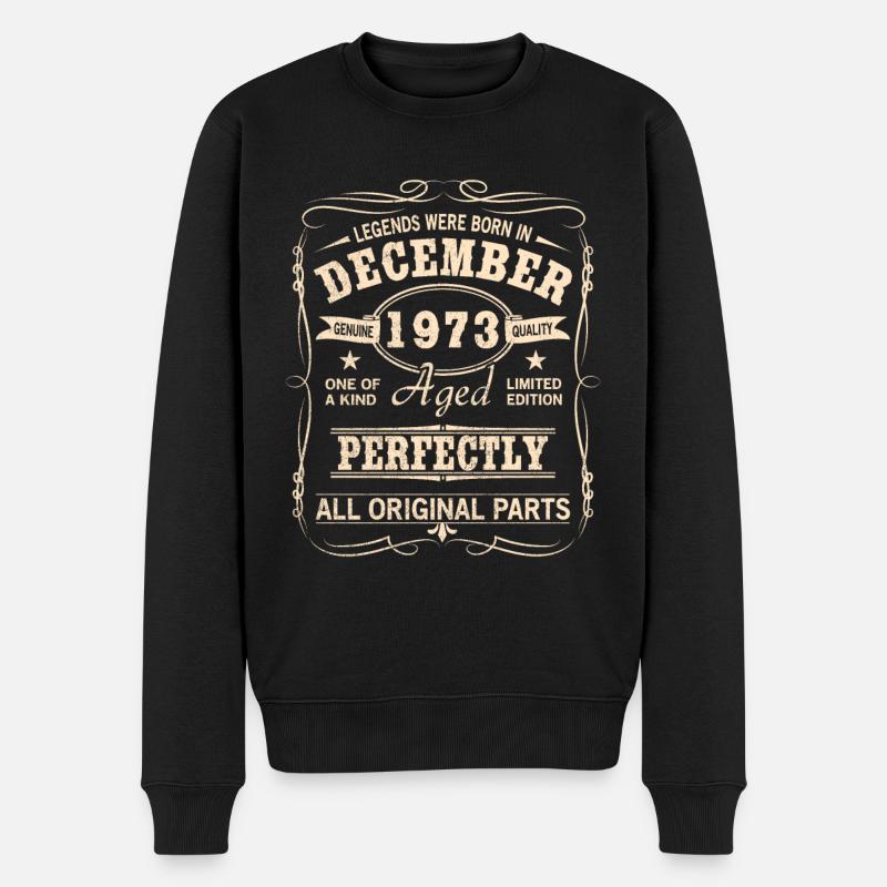 Millésime Décembre 1973 Anniversaire - Pull Premium bio Homme - noir