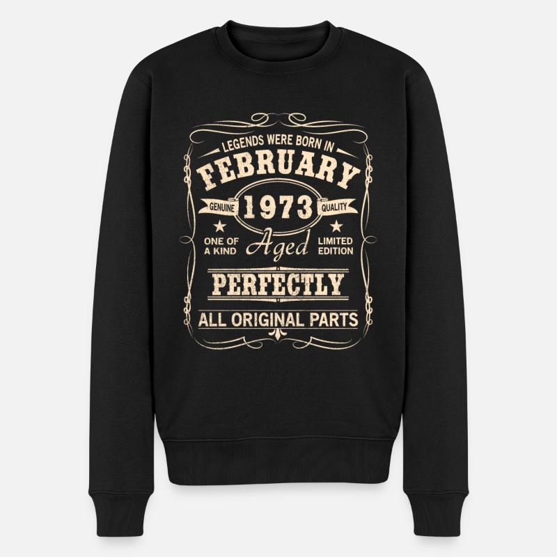 Millésime février 1973 anniversaire - Pull Premium bio Homme - noir