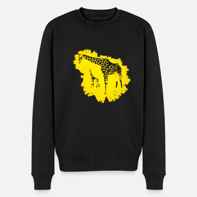 Giraffe - Männer Premium Bio Pullover - Schwarz