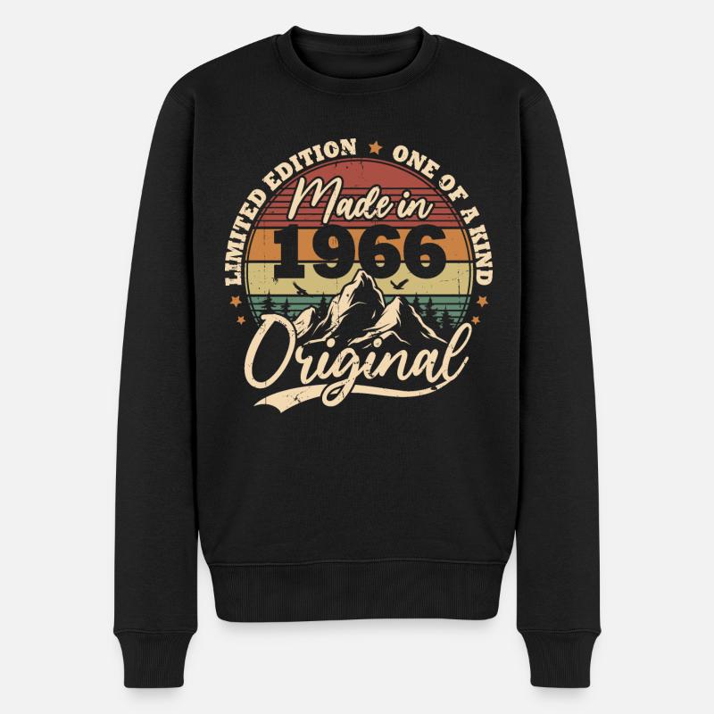 Original 1966 Vintage Retro Geburtstagsgeschenk - Männer Premium Bio Pullover - Schwarz