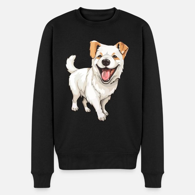 Rire chien mignon - Pull Premium bio Homme - noir