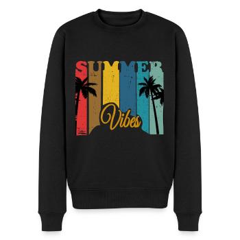 Summer Palme good vibes Retro - Men's Premium Organic Jumper - black - Front - Nico (187cm)