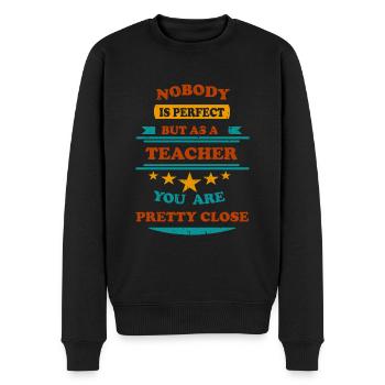 Nobody is perfect retro Teacher - Männer Premium Bio Pullover - Schwarz - Vorne - Nico (187cm)