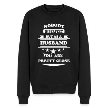 Personne n’est parfait blanc Mari - Pull Premium bio Homme - noir - Devant - Nico (187cm)