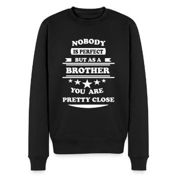 Nobody is perfect white Brother - Männer Premium Bio Pullover - Schwarz - Vorne - Nico (187cm)