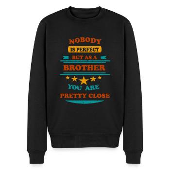Personne n’est parfait rétro Brother - Pull Premium bio Homme - noir - Devant - Nico (187cm)