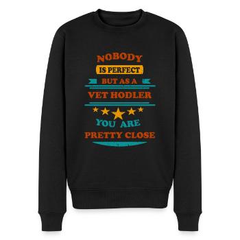 Personne n’est parfait rétro VET Hodler - Pull Premium bio Homme - noir - Devant - Nico (187cm)