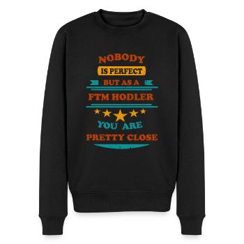 Nobody is perfect retro FTM Fantom Hodler - Men's Premium Organic Jumper - black - Front - Nico (187cm)