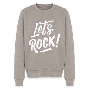 Let's Rock - Rock Music Rock & Roll - Men's Premium Organic Jumper - taupe - Front - Nico (187cm)