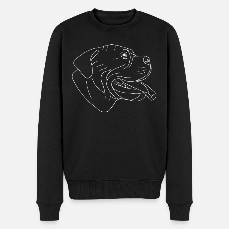 Bullmastiff Kopf - Männer Premium Bio Pullover - Schwarz