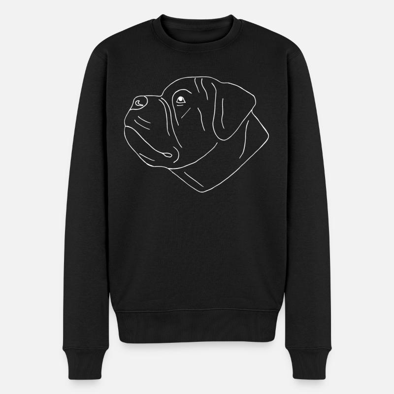 Bullmastiff Kopf - Männer Premium Bio Pullover - Schwarz