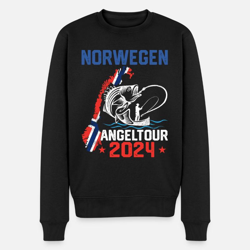 Angeltour Angeln in Norwegen 2024 - Männer Premium Bio Pullover - Schwarz