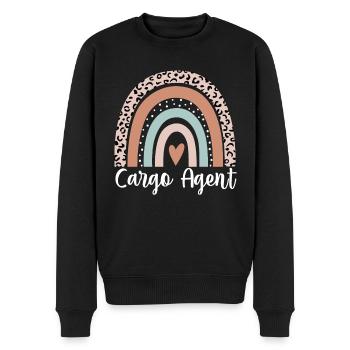 Agent de fret Léopard arc-en-ciel Agent de fret drôle - Pull Premium bio Homme - noir - Devant - Nico (187cm)