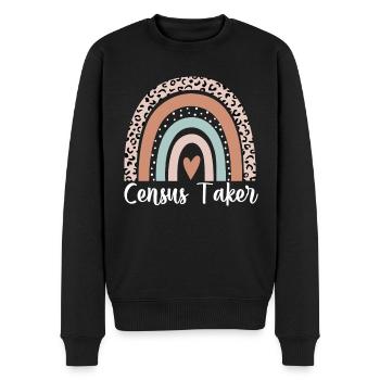 Recenseur Rainbow Leopard Drôle Recenseur - Pull Premium bio Homme - noir - Devant - Nico (187cm)