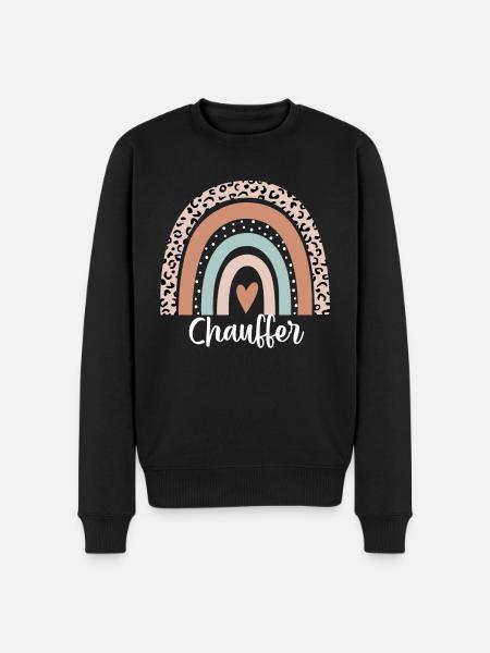 Chauffer Rainbow Leopard Funny Chauffer - Men's Premium Organic Jumper - black