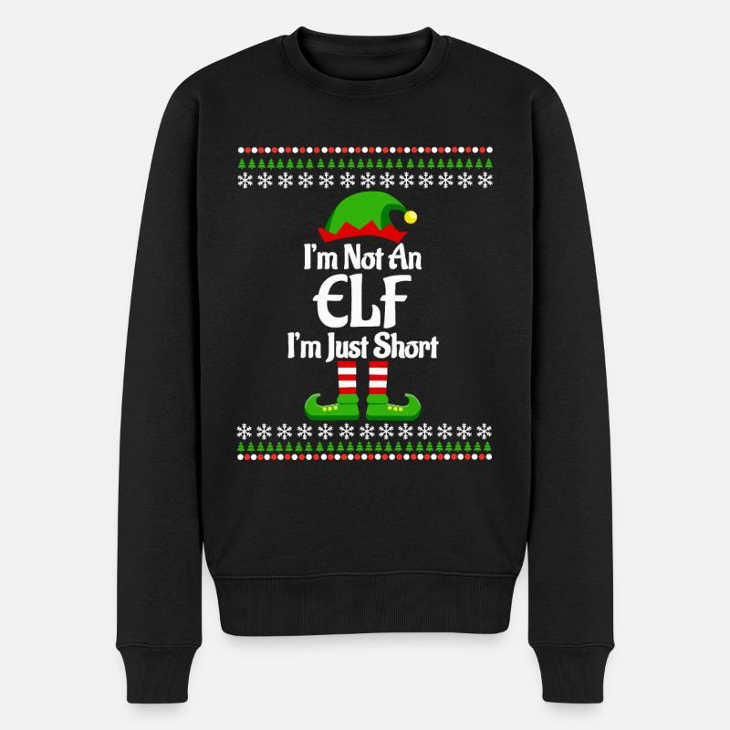 Freches Weihnachtsgeschenk Weihnachtsoutfit Elfe - Männer Premium Bio Pullover - Schwarz