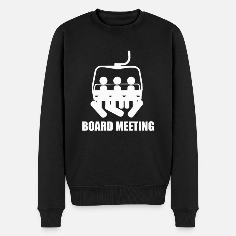Board Meeting Snowboard Skilift Piste Winterurlaub - Männer Premium Bio Pullover - Schwarz