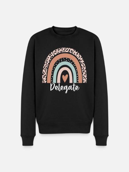 Delegate Rainbow Leopard Funny Delegate - Men's Premium Organic Jumper - black