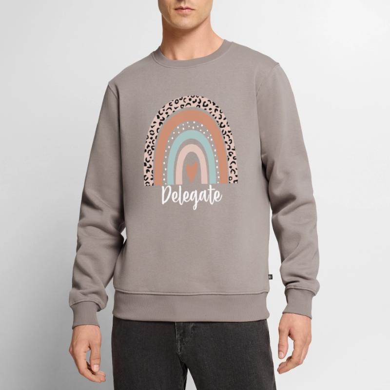 Delegate Rainbow Leopard Funny Delegate Men's Premium Organic Jumper