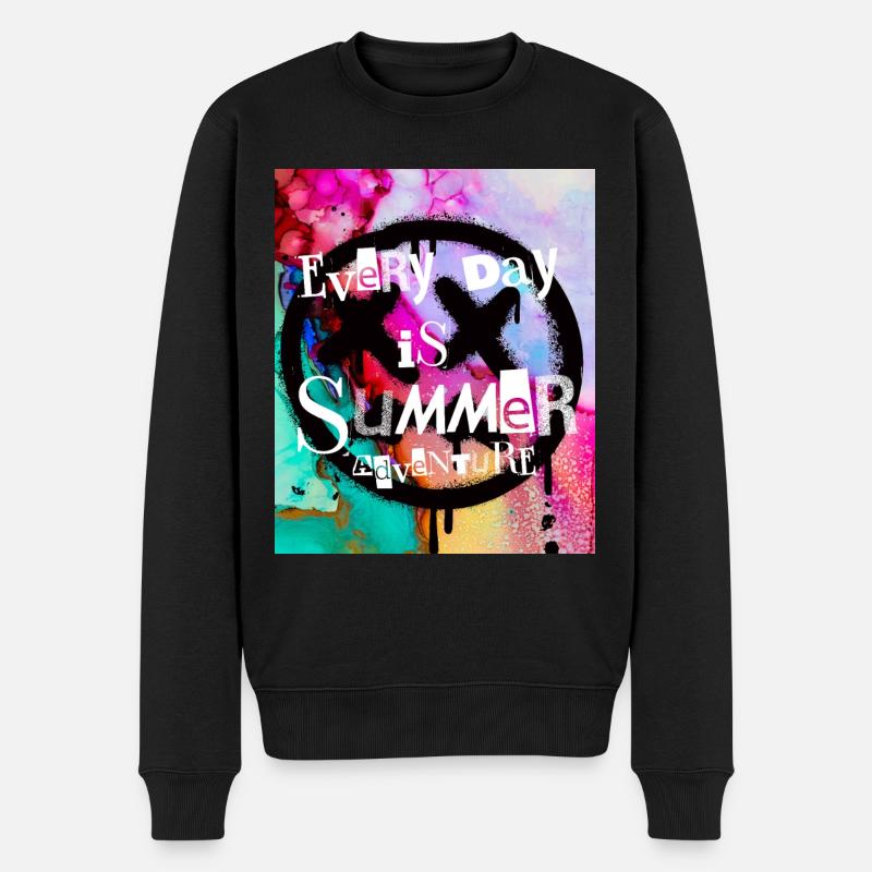 Every day is summeradventure - Pull Premium bio Homme - noir