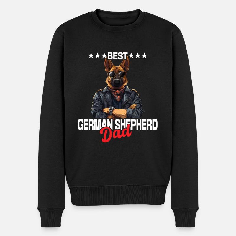 German Shepherd Dad - Men's Premium Organic Jumper - black