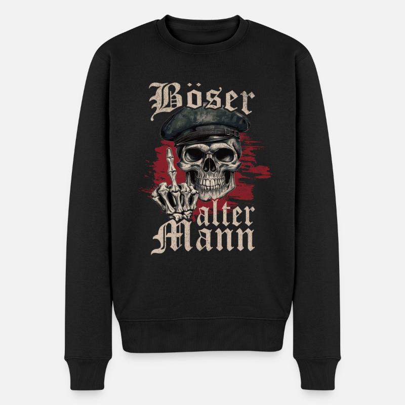 Böser Alter Mann - Männer Premium Bio Pullover - Schwarz