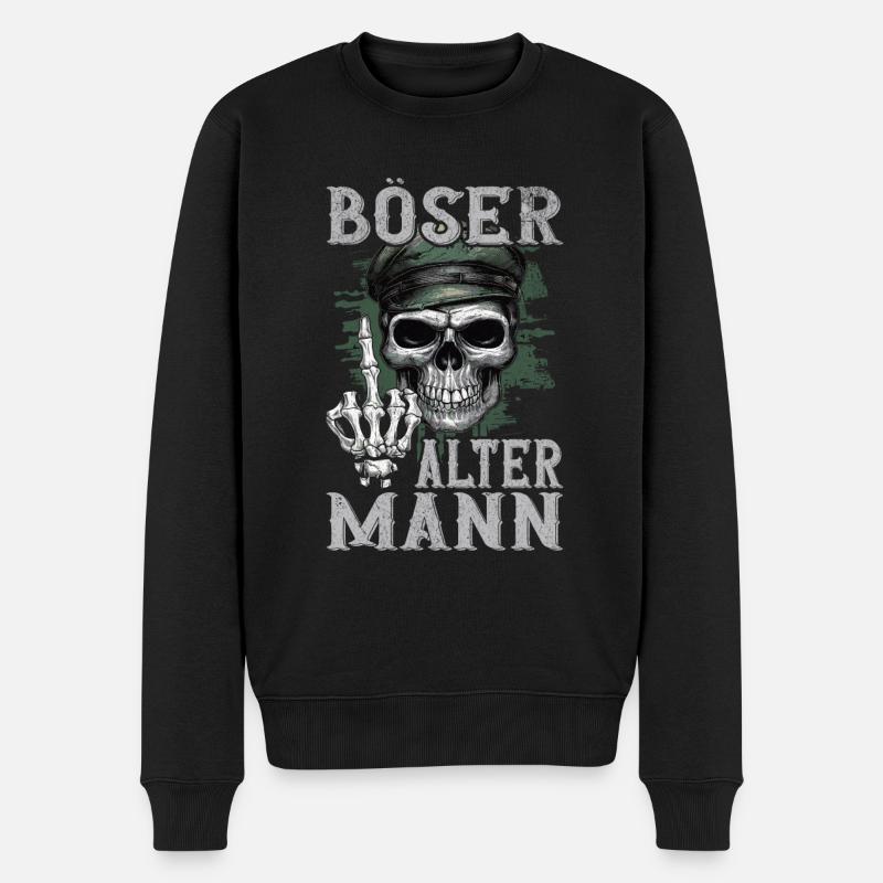 Böser Alter Mann - Männer Premium Bio Pullover - Schwarz