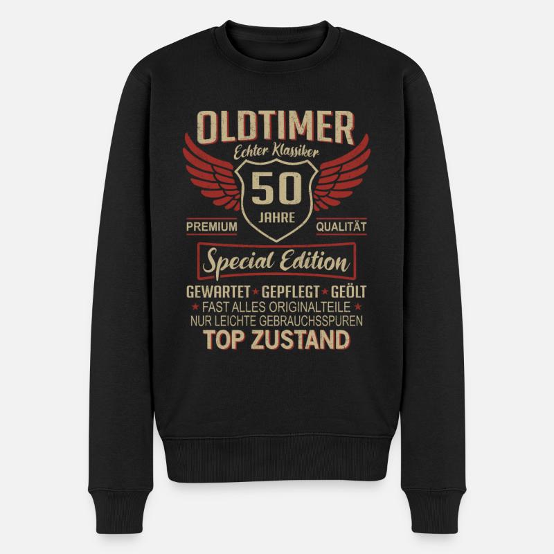 50. Geburtstag 50 Jahre Einzigartiger Oldtimer 50 - Männer Premium Bio Pullover - Schwarz
