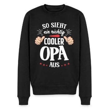 Spruch Bester Opa Großvater - Männer Premium Bio Pullover - Schwarz - Vorne - Nico (187cm)