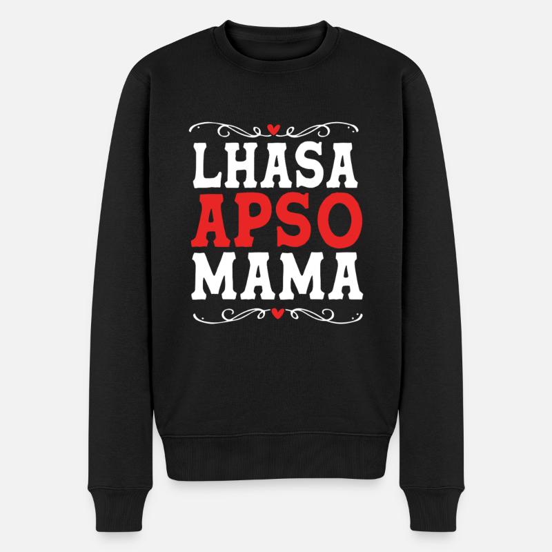 Chien Lhassa Apso - Pull Premium bio Homme - noir