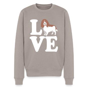Chien Springer Spaniel - Pull Premium bio Homme - taupe - Devant - Nico (187cm)
