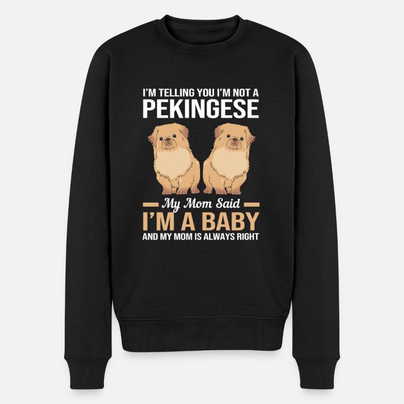 Pekinese Peningese - Männer Premium Bio Pullover - Schwarz