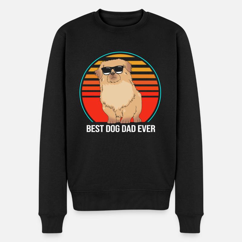 Pekinese - Männer Premium Bio Pullover - Schwarz