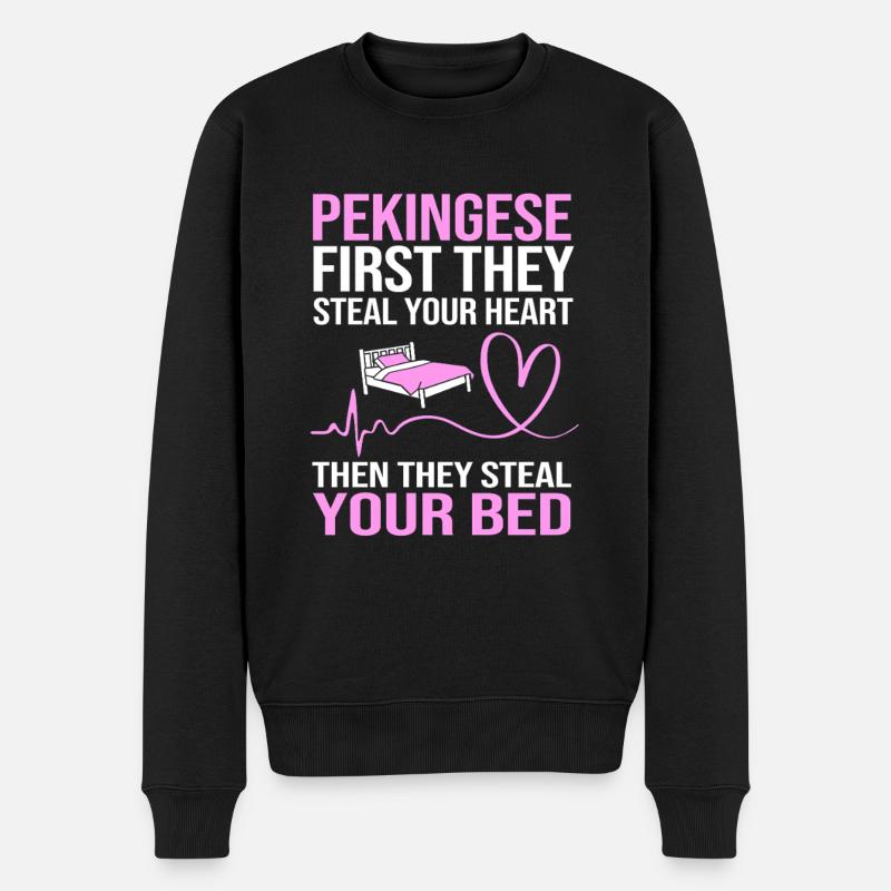 Pekinese Hund - Männer Premium Bio Pullover - Schwarz