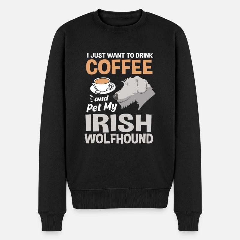 Irischer Wolfshund - Männer Premium Bio Pullover - Schwarz