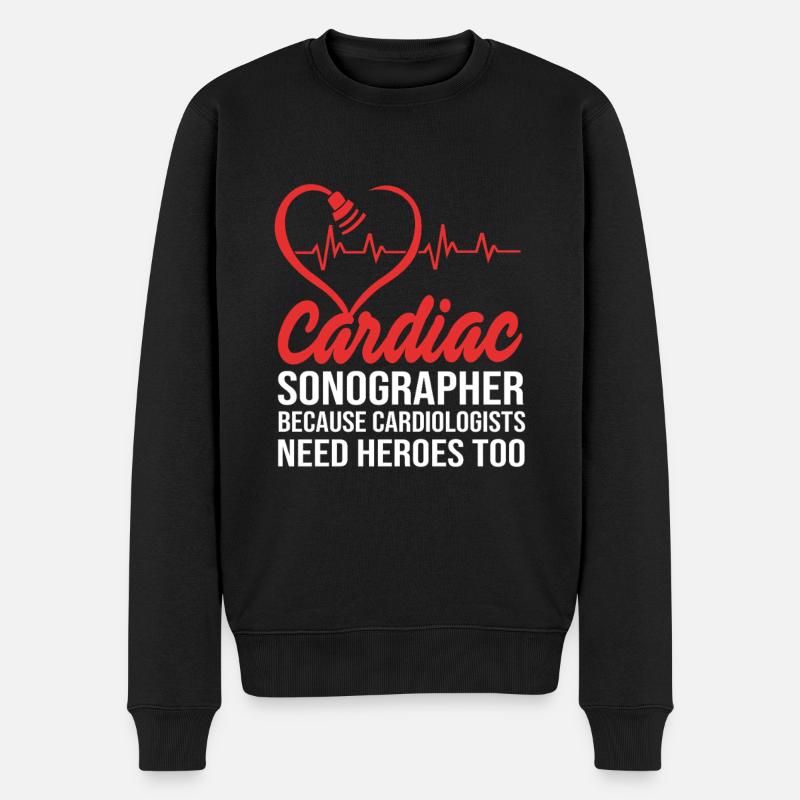 Cardiogramme Cardiographie - Pull Premium bio Homme - noir