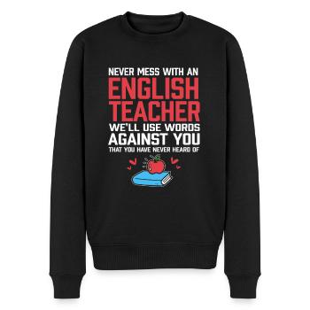 Grammatik - Männer Premium Bio Pullover - Schwarz - Vorne - Nico (187cm)