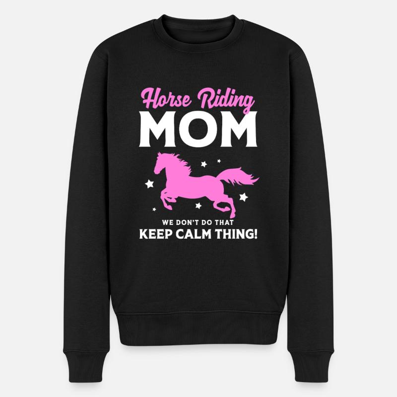 Pferderennen Mama Mutter - Männer Premium Bio Pullover - Schwarz