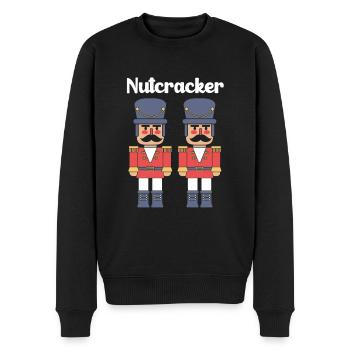 Nussknacker Weihnachten - Männer Premium Bio Pullover - Schwarz - Vorne - Nico (187cm)