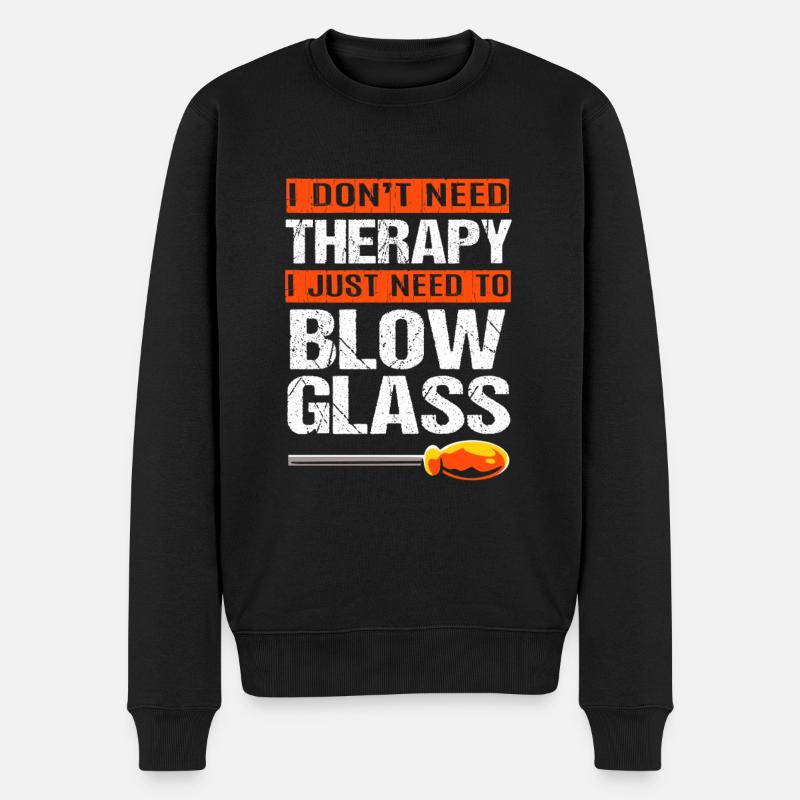 Glas Glasbläser - Männer Premium Bio Pullover - Schwarz
