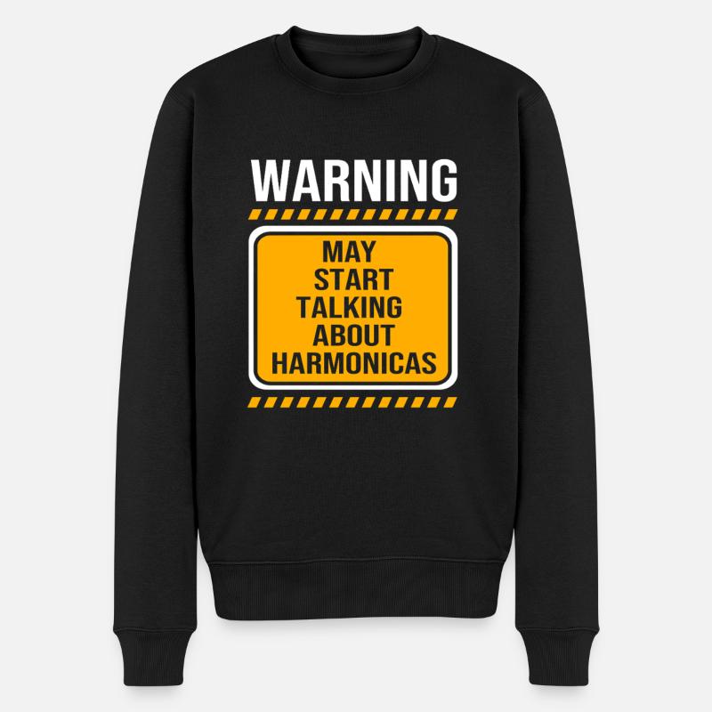 Mundharmonika - Männer Premium Bio Pullover - Schwarz