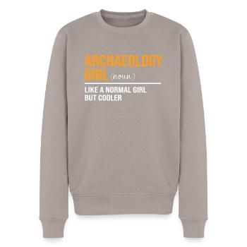 Archäologie Mädchen Tochter Mutter - Männer Premium Bio Pullover - Taupe - Vorne - Nico (187cm)