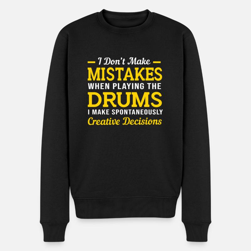 Schlagzeug Schlagzeuger Drumsticks - Männer Premium Bio Pullover - Schwarz