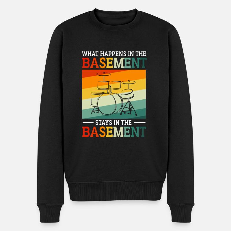 Drummer Drum Drumsticks - Men's Premium Organic Jumper - black